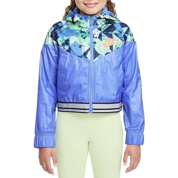 Nike Other - Nike Sportswear Wind Runner Girl's Graphic Floral Jacket Size XL